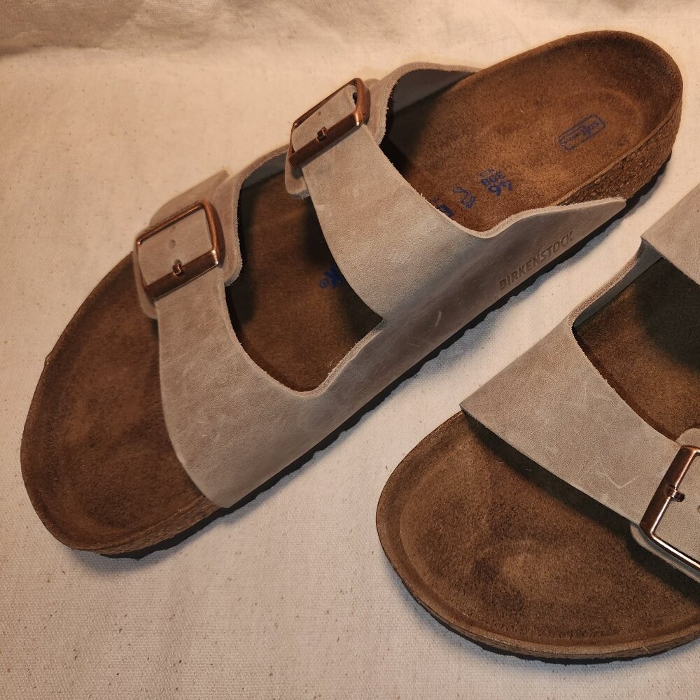 Birkenstock ‎Arizona Soft Footbed Oiled Leather - Tobacco Brown Sz  13 M, 14.5 W